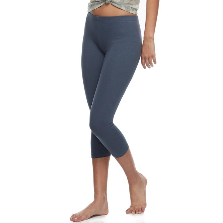 Juniors' So&reg; Pajamas: Yoga Capri Leggings, Teens, Size: Large, Med Grey