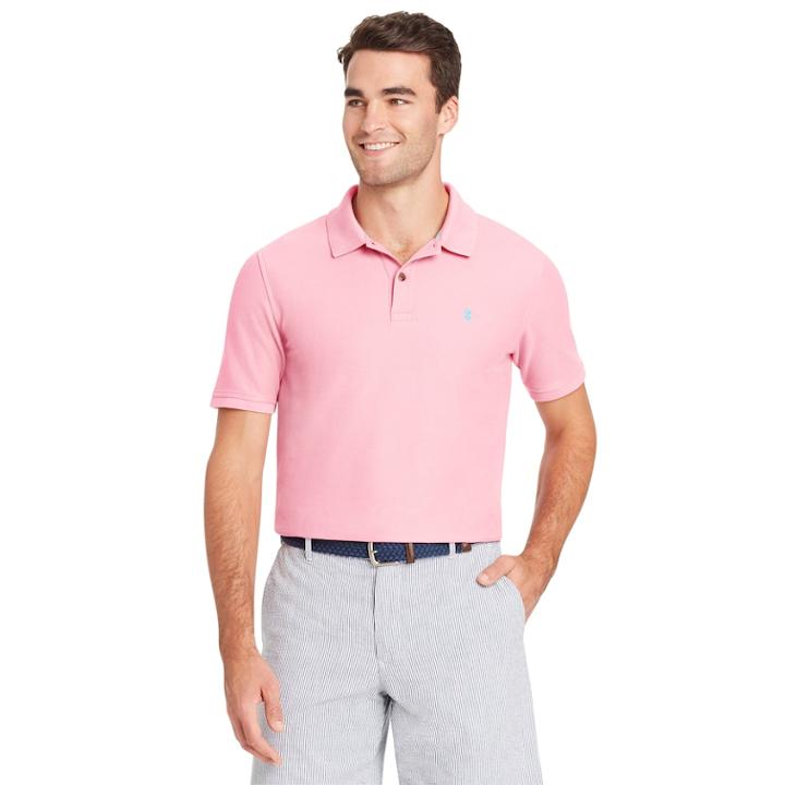 Men's Izod Sportflex Classic-fit Solid Stretch Performance Polo, Size: Large, Med Pink