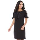 Women's Ab Studio Cold-shoulder Shift Dress, Size: 14, Black