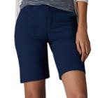 Women's Lee Rhodes Active Twill Bermuda Shorts, Size: 16 Avg/reg, Dark Blue