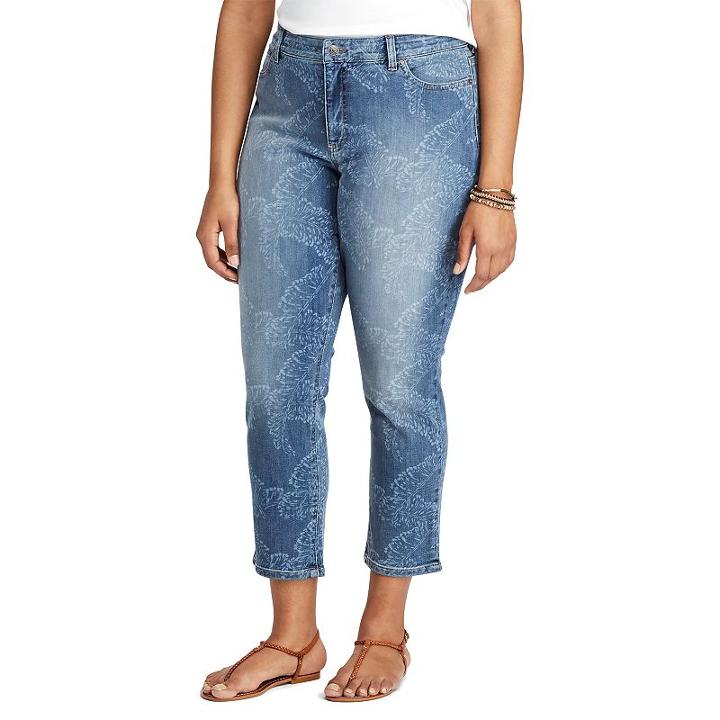 Plus Size Chaps Banana Leaf Capri Jeans, Women's, Size: 24 W, Blue
