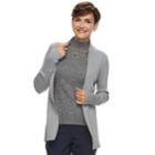Women's Dana Buchman Ribbed Cardigan Sweater, Size: Xxl, Grey