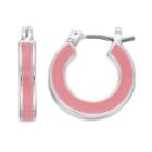 Napier Silver Plated & Pink Hoop Earrings, Women's