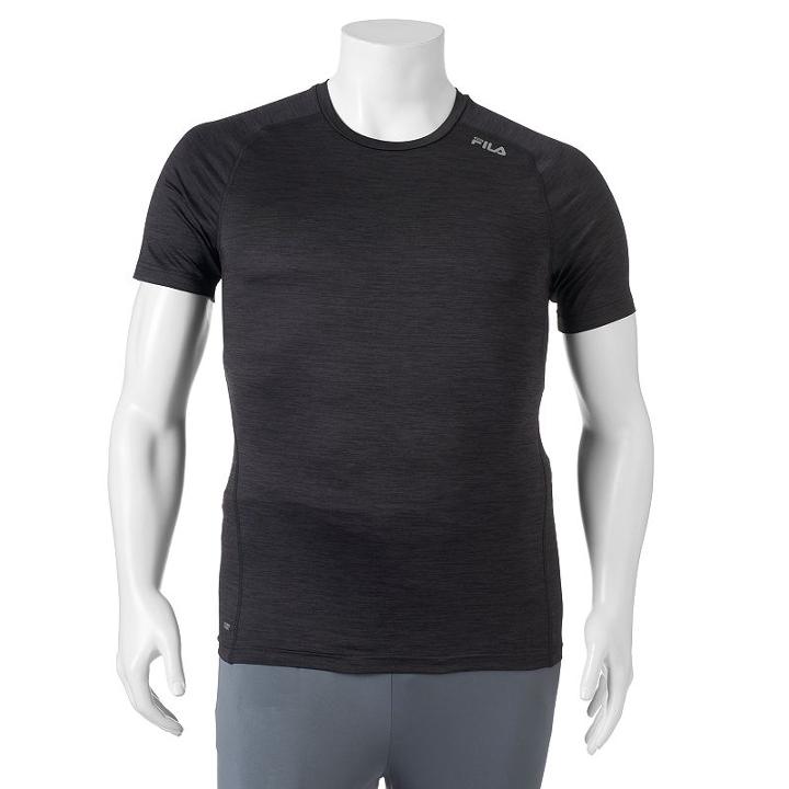 Big & Tall Fila Sport&reg; Fitted Tru-dry Space-dyed Performance Tee, Men's, Size: Xl Tall, Black