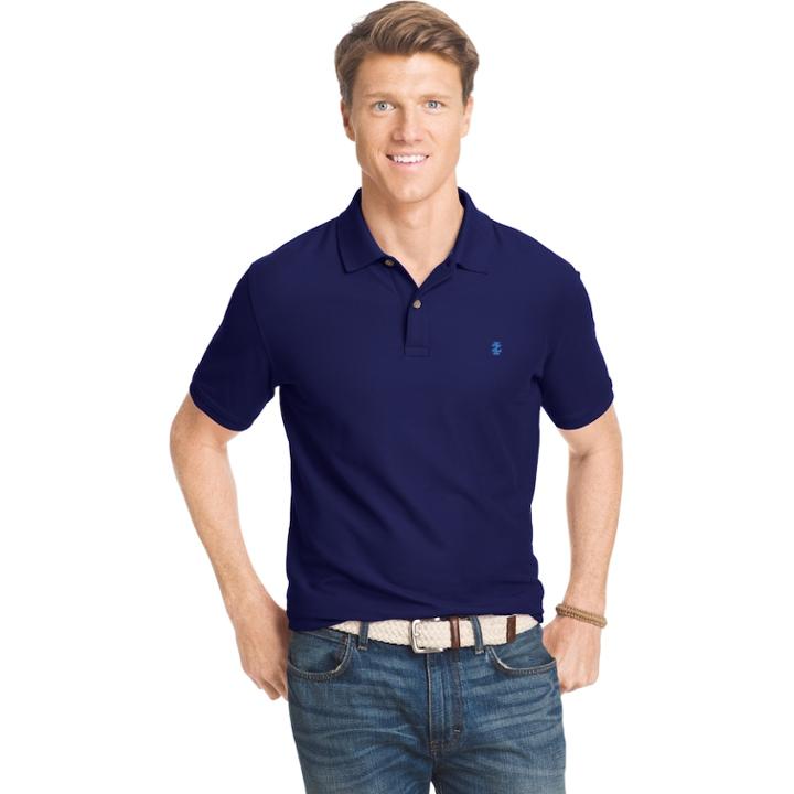 Men's Izod Sportflex Classic-fit Solid Stretch Performance Polo, Size: Large, Dark Blue
