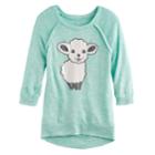 Girls 7-16 Miss Chievous 3/4 Hatchi Graphic Top, Size: Medium, Turquoise/blue (turq/aqua)