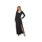Women's Chaps Embellished Surplice Faux-wrap Evening Gown, Size: 2, Black