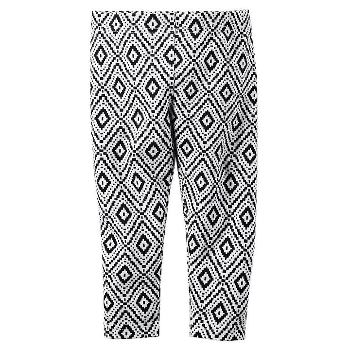 Girls 4-8 Carter's Geometric-print Capri Leggings, Girl's, Size: 6, Black