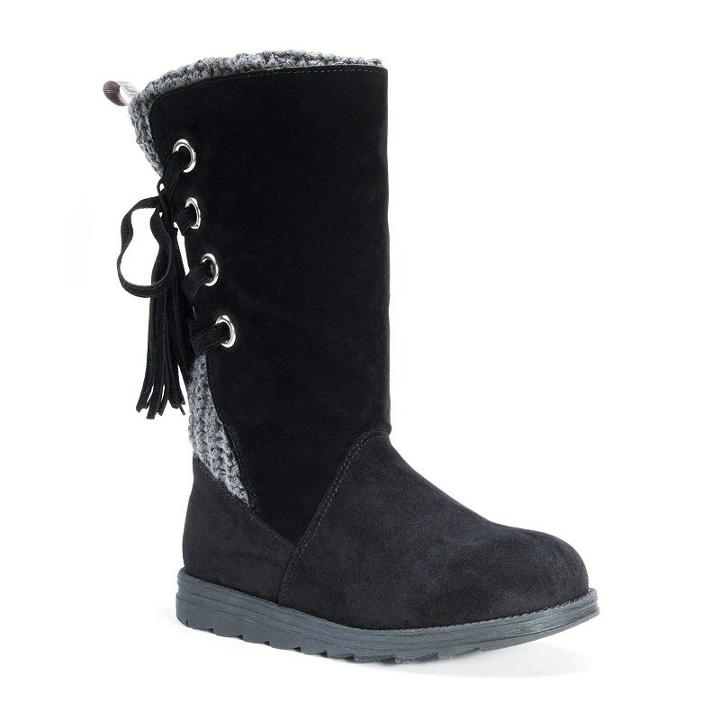 Muk Luks Luanna Women's Water-resistant Boots, Girl's, Size: 9, Black