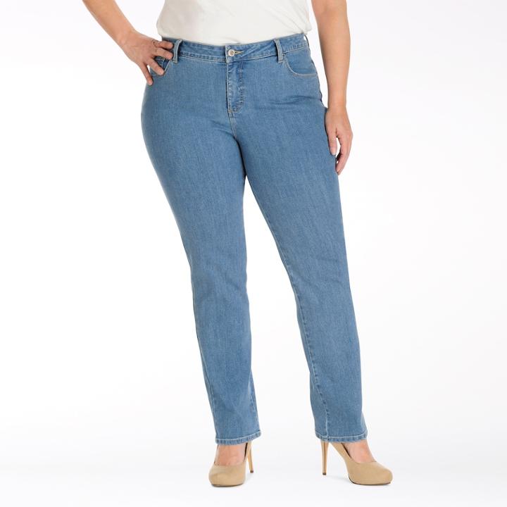 Plus Size Lee Monroe Classic Fit Straight-leg Jeans, Women's, Size: 26w T/l, Blue