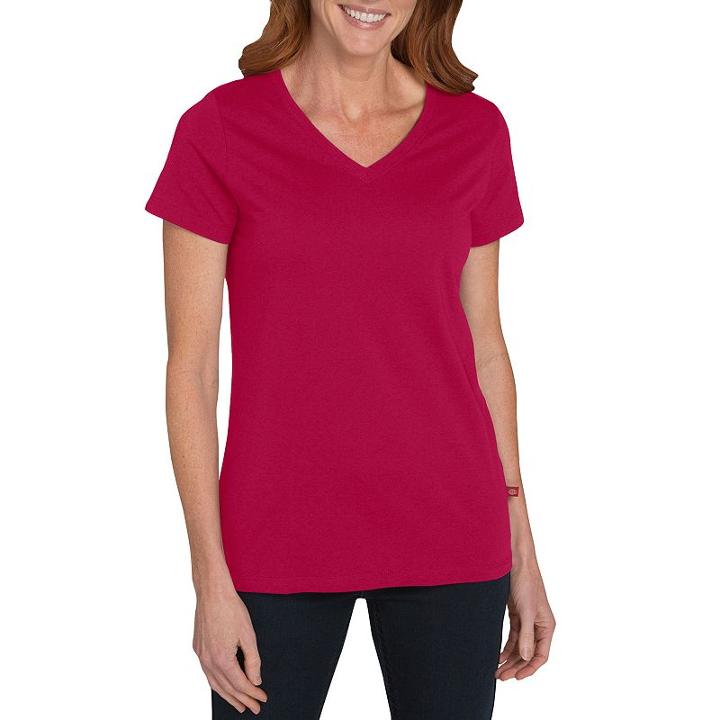 Women's Dickies V-neck Tee, Size: Large, Brt Red