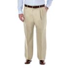 Big & Tall Haggar Premium Stretch No-iron Khaki Pleated Pants, Men's, Size: 46x30, Dark Beige