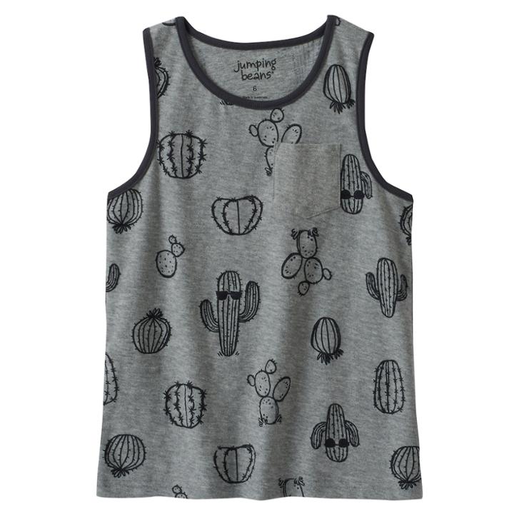 Boys 4-10 Jumping Beans&reg; Graphic Print Slubbed Pocket Tank Top, Size: 7, Med Grey