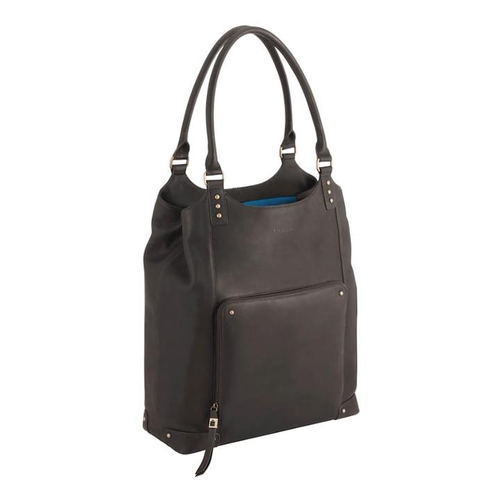 Solo Executive 16 Inch Leather Laptop Bucket Tote, Adult Unisex, Brown
