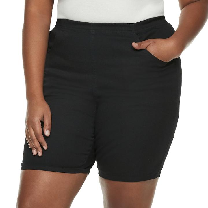 Plus Size Croft & Barrow&reg; Pull-on Twill Shorts, Women's, Size: Regular, Black