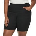 Plus Size Croft & Barrow&reg; Pull-on Twill Shorts, Women's, Size: Regular, Black