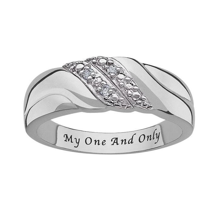 Sweet Sentiments Sterling Silver Diamond Accent Swirl Ring, Women's, Size: 10, Grey