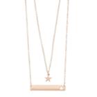 Lc Lauren Conrad Star Bar Punch Out Double Strand Necklace, Women's, Light Pink
