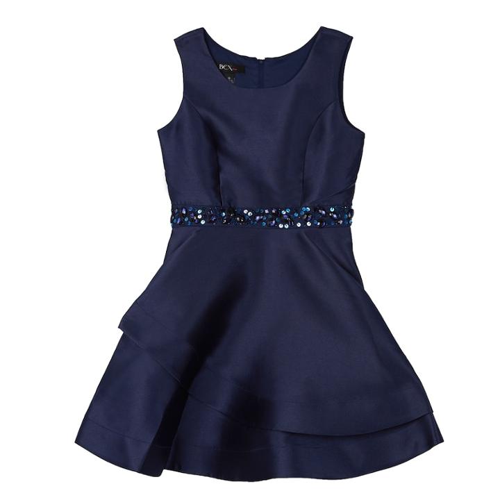 Girls 7-16 Iz Amy Byer Asymmetrical Sleeveless Fit & Flare Dress, Size: 14, Blue (navy)