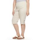 Plus Size Croft & Barrow&reg; Lace-up Skimmer Capris, Women's, Size: Regular, Lt Beige