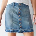 Women's Sonoma Goods For Life&trade; Release-hem Jean Skirt, Size: 4, Med Blue
