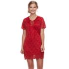 Juniors' Liberty Love Lace Bodycon Dress, Teens, Size: Xl, Dark Red
