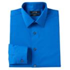 Men's Apt. 9&reg; Modern-fit Solid Stretch Spread-collar Dress Shirt, Size: 15.5-34/35, Blue (navy)