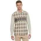 Men's Haggar Classic-fit Soft Touch Jacquard Polo, Size: Large, White