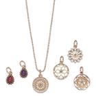 Mudd&reg; Openwork Disc & Teardrop Charm Necklace Set, Women's, Gold