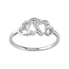 Diamond Accent 10k White Gold Heart Ring, Women's, Size: 5