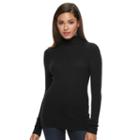 Women's Apt. 9&reg; Ribbed Turtleneck Sweater, Size: Medium, Black