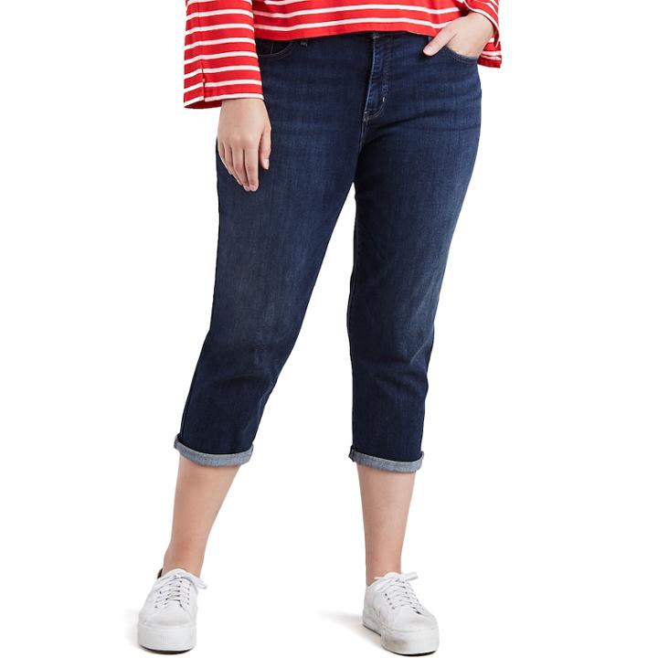 Plus Size Levi's Shaping Jean Capris, Women's, Size: 24 W, Dark Blue