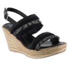 Tuscany By Easy Street Zaira Women's Wedge Sandals, Size: 10 Wide, Black