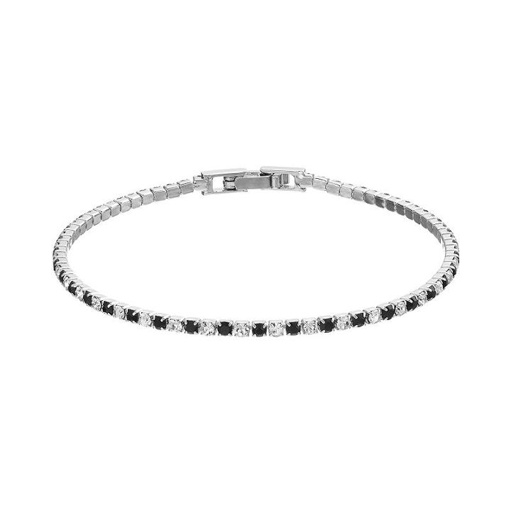 Duchess Of Dazzle Crystal Silver Tone Bracelet, Women's, Black