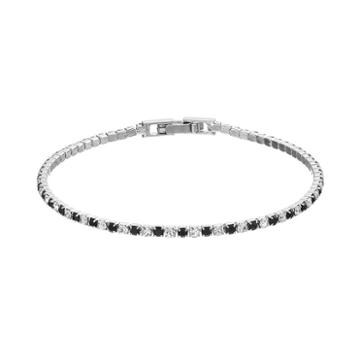Duchess Of Dazzle Crystal Silver Tone Bracelet, Women's, Black