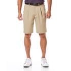 Big & Tall Grand Slam Classic-fit Performance Double-pleated Golf Shorts, Men's, Size: 54, Dark Beige
