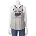Juniors' Dc Comics Batman Batgirl Logo Racerback Graphic Tank, Girl's, Size: Small, Grey