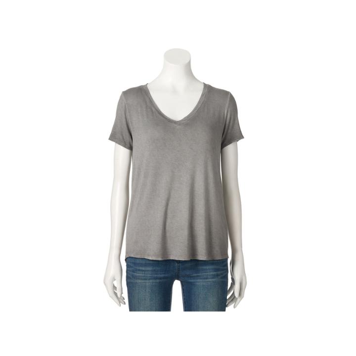 Women's Rock & Republic&reg; Back Cutout Tee, Size: Medium, Black