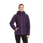 Women's Champion Puffer Hooded Jacket, Size: Xl, Purple