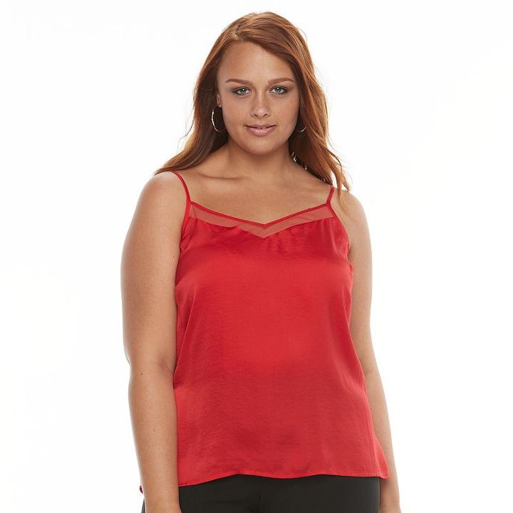 Plus Size Apt. 9&reg; Mesh Camisole, Women's, Size: 1xl, Med Red