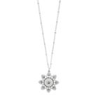 Lc Lauren Conrad Long Milgrain Flower Pendant Necklace, Women's, Silver