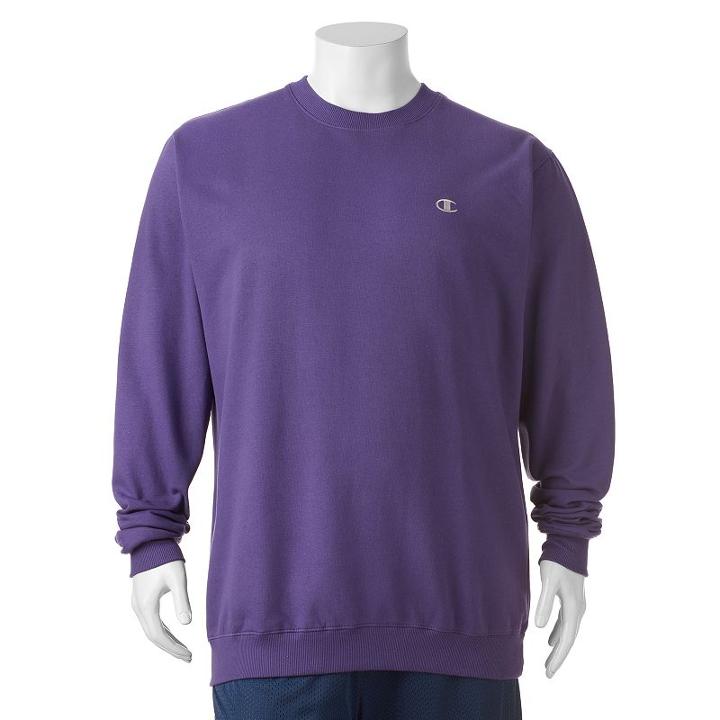 Big & Tall Champion Fleece Crewneck Sweatshirt, Men's, Size: Xl Tall, Med Purple