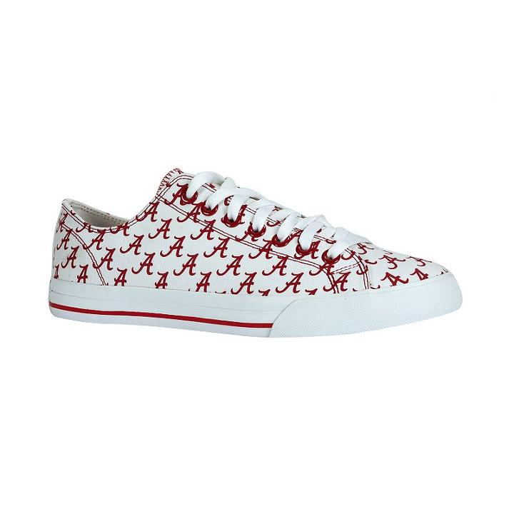 Adult Row One Alabama Crimson Tide Victory Sneakers, Size: 3.5, White