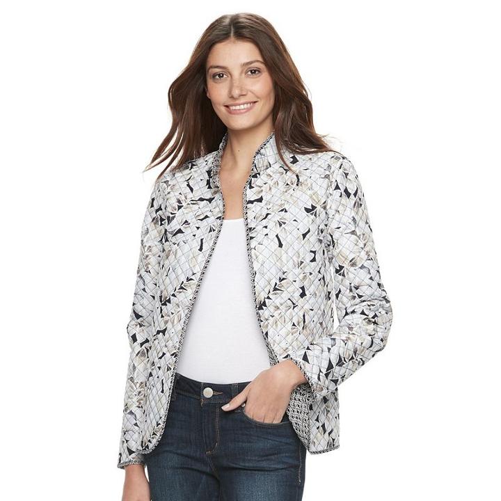 Plus Size Napa Valley Reversible Quilted Jacket, Women's, Size: 18 W, Lt Beige