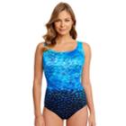 Women's Great Lengths D-cup X-back One-piece Swimsuit, Size: 10, Blue