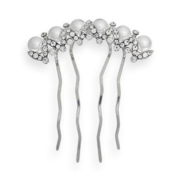 Crystal Allure Hair Comb, White