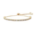 14k Gold Over Silver Lab-created Aquamarine Lariat Bracelet, Women's, Size: 9, Blue