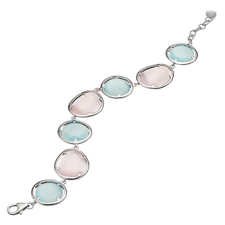 Sterling Silver Lab-created Blue & Pink Cat's-eye Bracelet, Women's, Size: 7.5, Multicolor