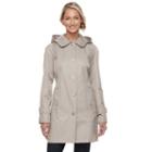Women's Towne By London Fog Hooded Walker Jacket, Size: Small, Med Beige
