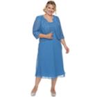 Plus Size Le Bos Sleeveless Dress & Jacket Set, Women's, Size: 20 W, Med Blue